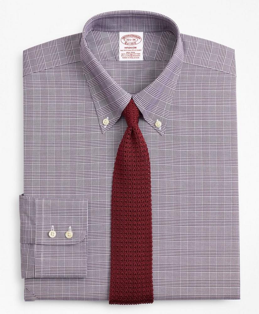 Madison Relaxed-Fit Dress Shirt, Non-Iron Royal Oxford Glen Plaid, image 1