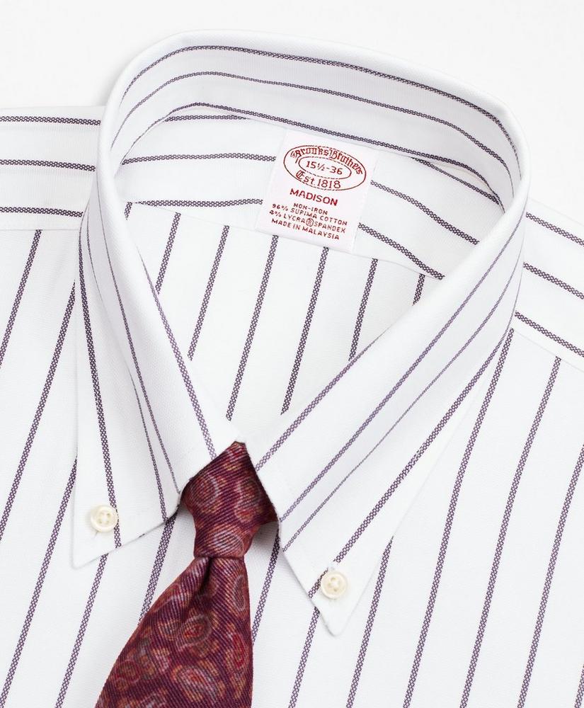 Madison Relaxed-Fit Dress Shirt, Non-Iron Royal Oxford Stripe, image 2