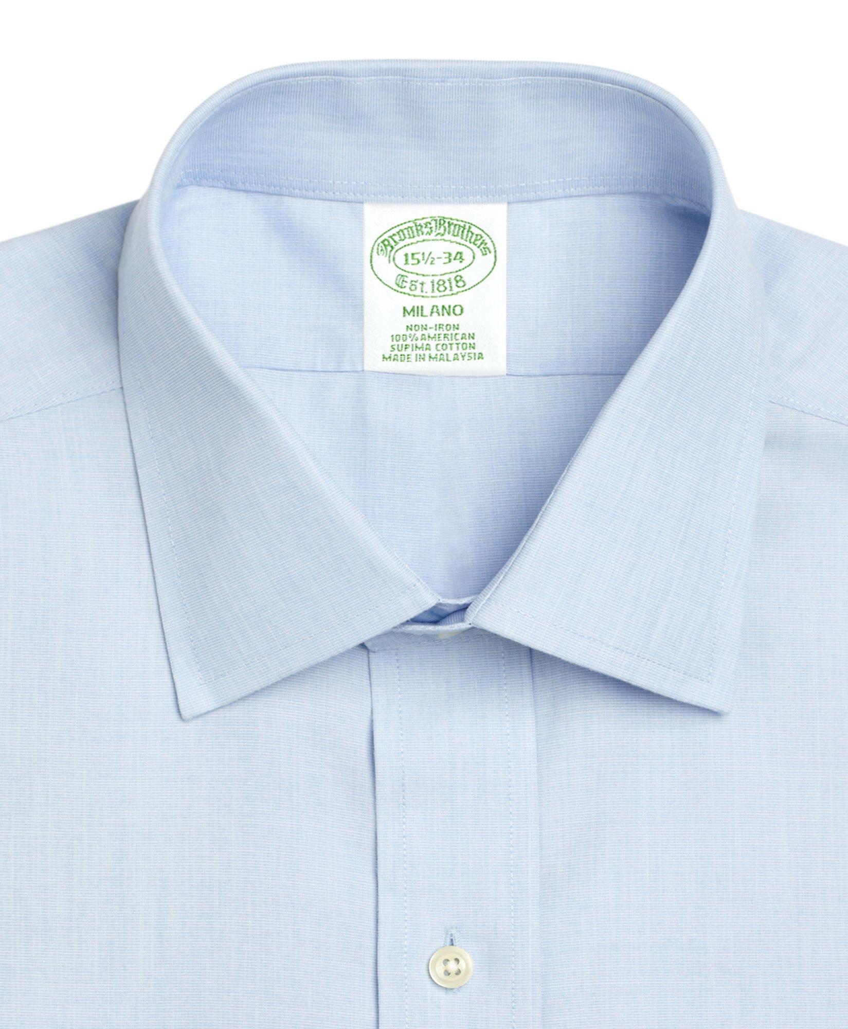 Milano Slim-Fit Dress Shirt, Non-Iron Spread Collar French Cuff