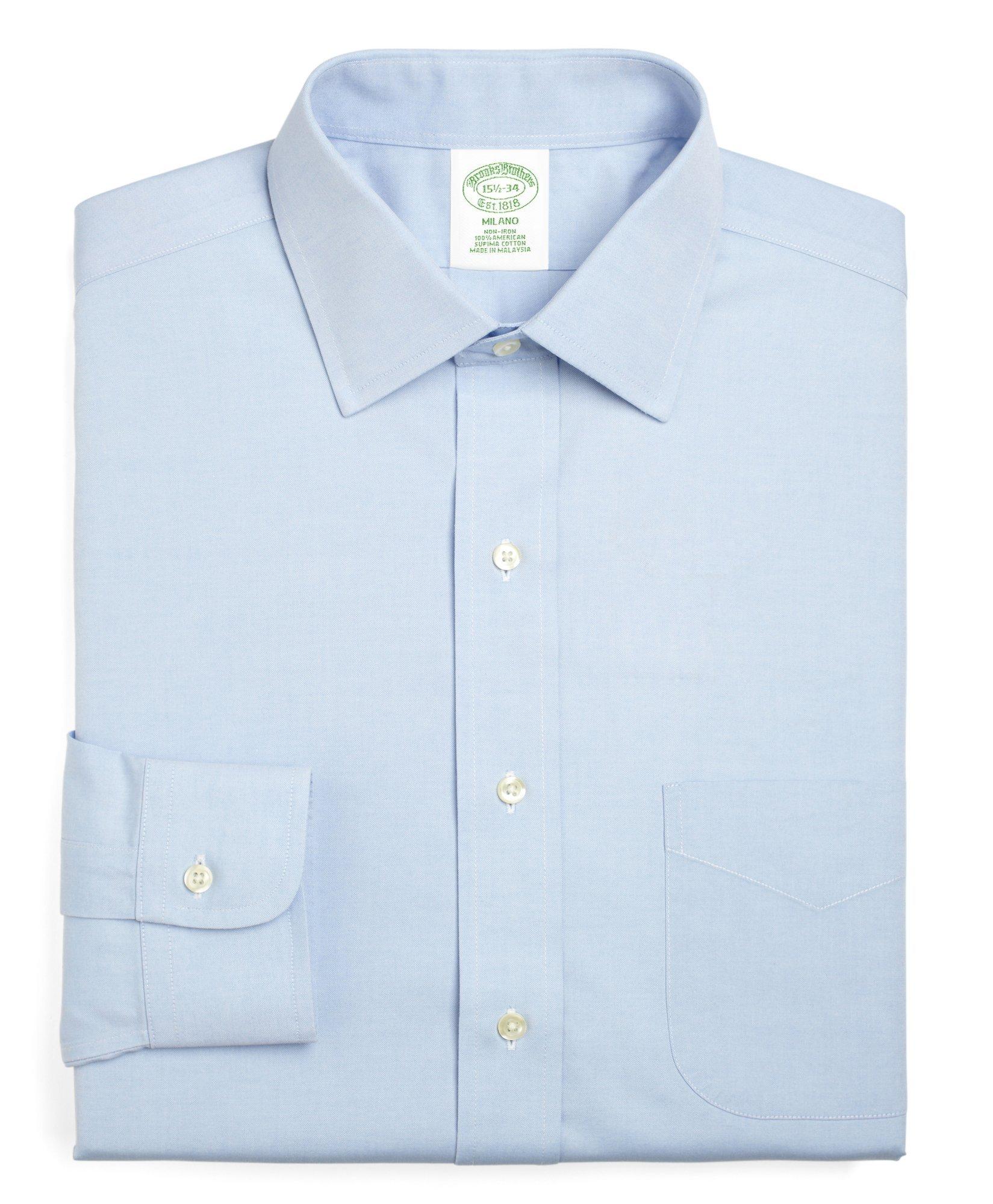 Milano Slim-Fit Dress Shirt, Non-Iron Spread Collar