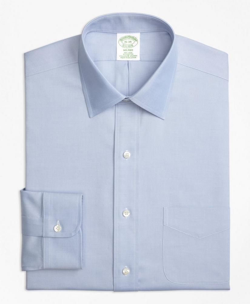 Stretch Milano Slim-Fit Dress Shirt, Non-Iron Pinpoint Spread Collar, image 4