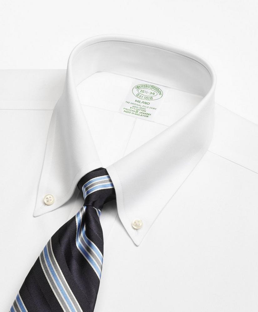 Stretch Milano Slim-Fit Dress Shirt, Non-Iron Pinpoint Button-Down Collar, image 2
