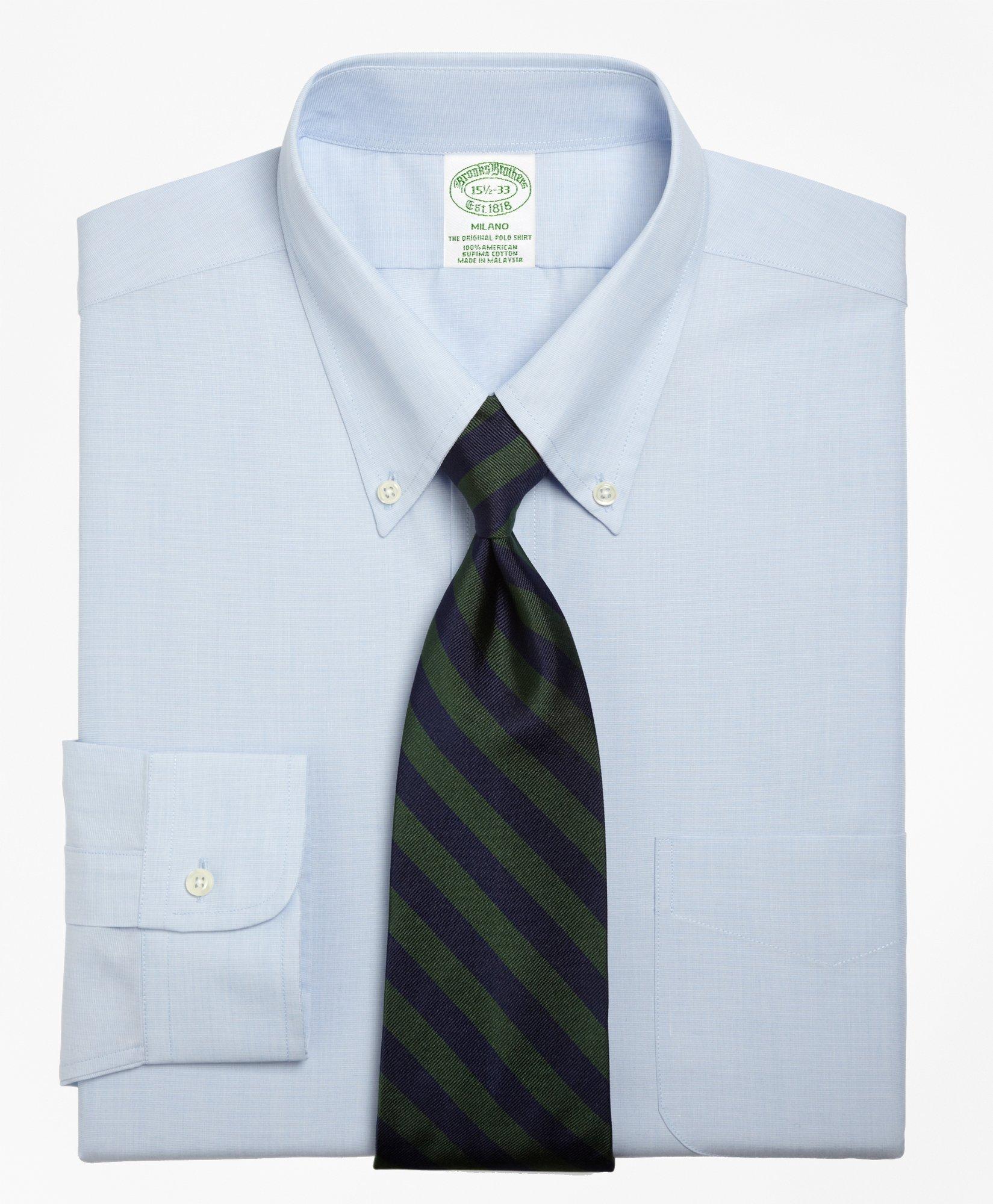 Milano Slim-Fit Dress Shirt, Button-Down Collar, image 1