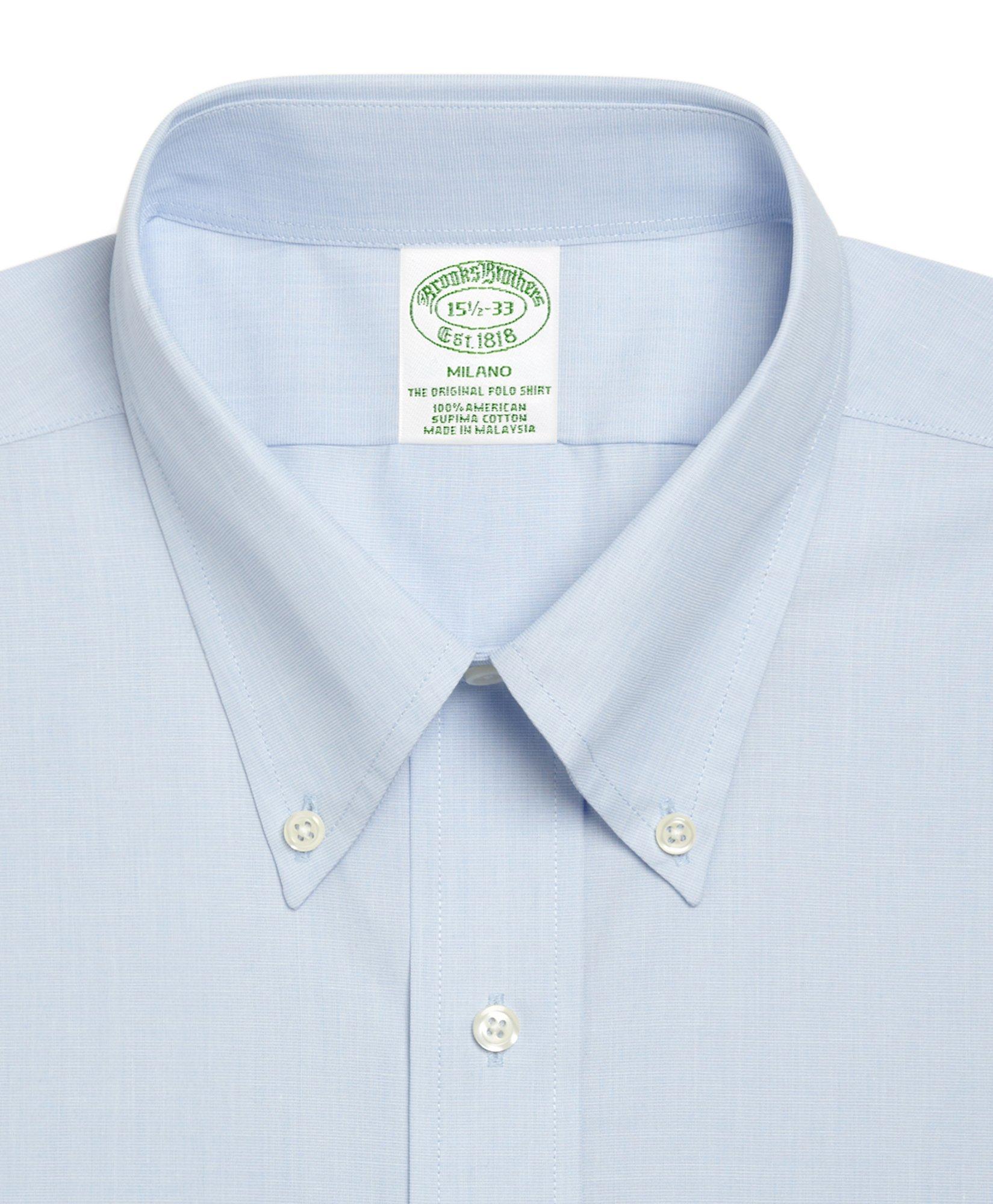 Milano Slim-Fit Dress Shirt, Button-Down Collar, image 2