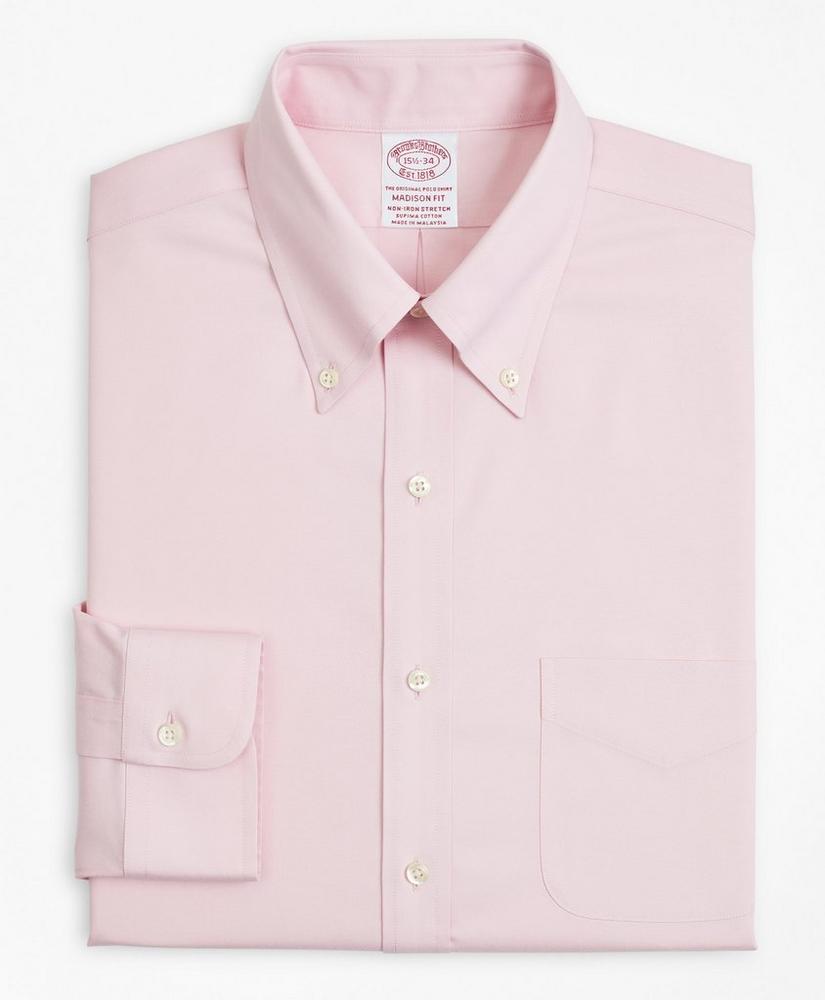 Stretch Madison Relaxed-Fit Dress Shirt, Non-Iron Pinpoint Button-Down Collar, image 4