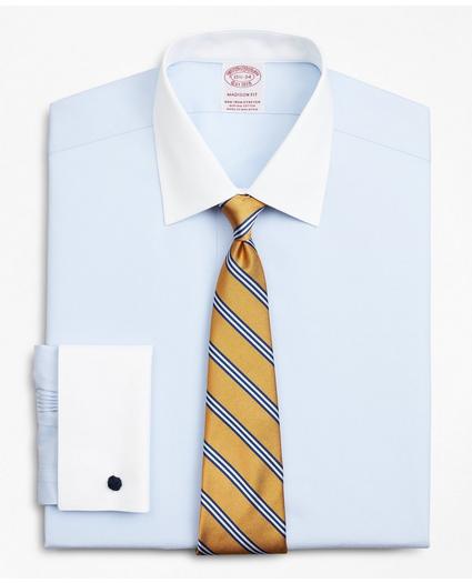Stretch Madison Relaxed-Fit Dress Shirt, Non-Iron Pinpoint Contrast Ainsley Collar French Cuff, image 1