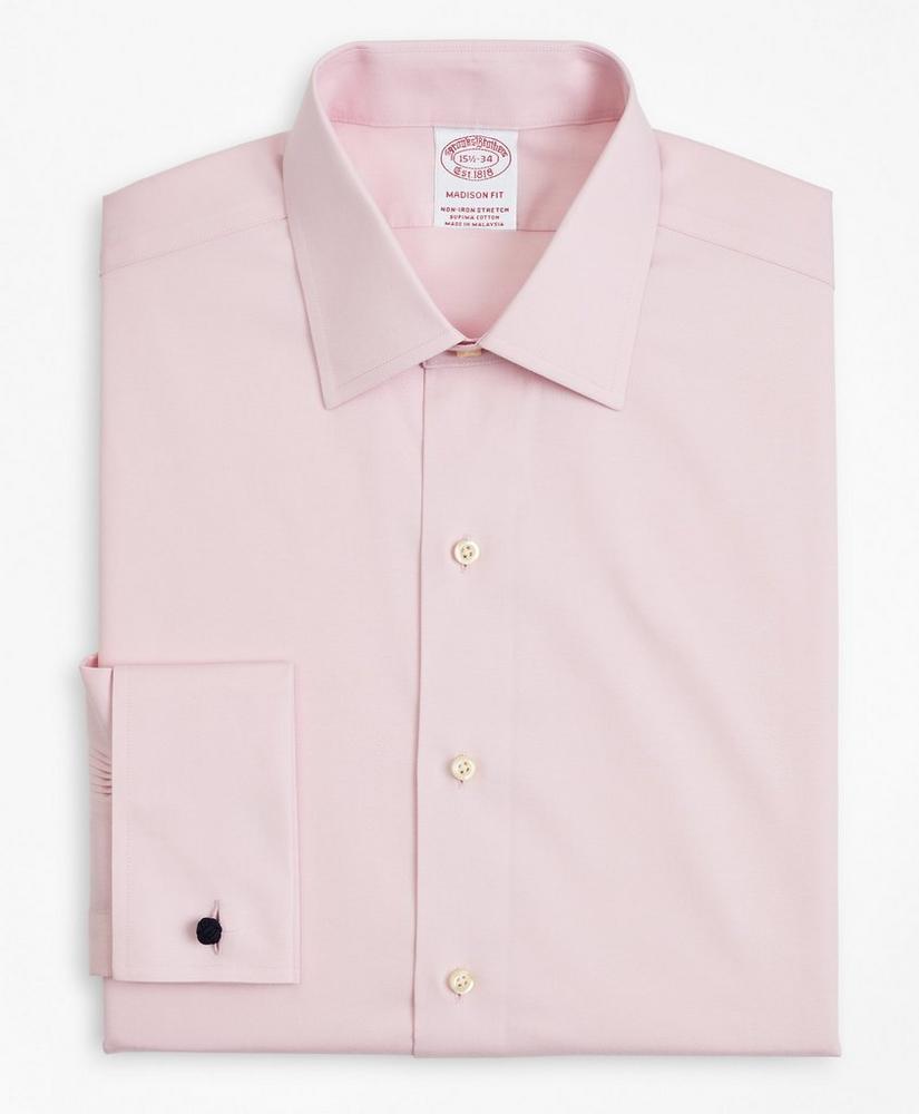 Stretch Madison Relaxed-Fit Dress Shirt, Non-Iron Pinpoint Ainsley Collar French Cuff, image 4