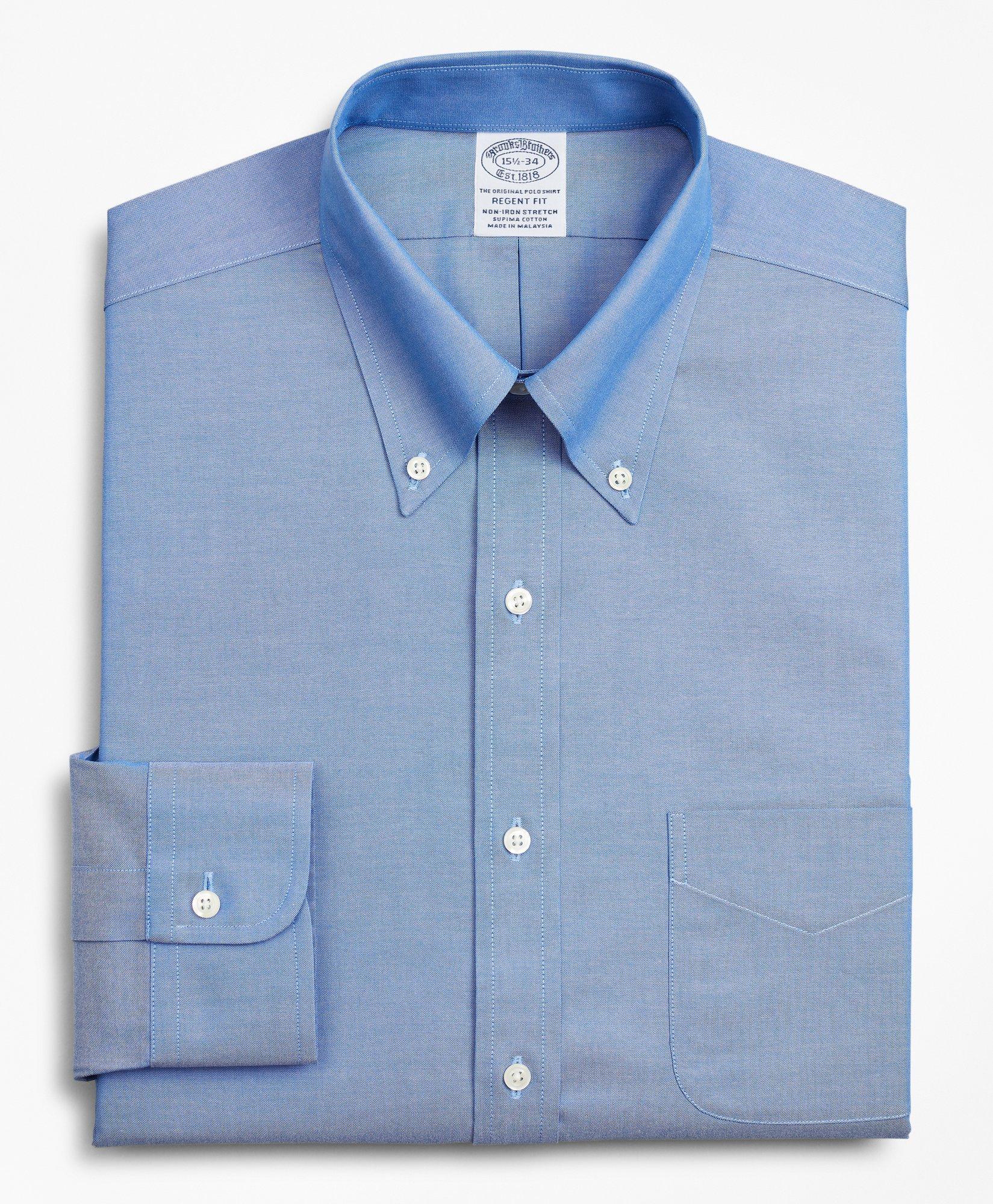 Custom Brooks Brothers Stretch Pinpoint Shirt Newport Blue