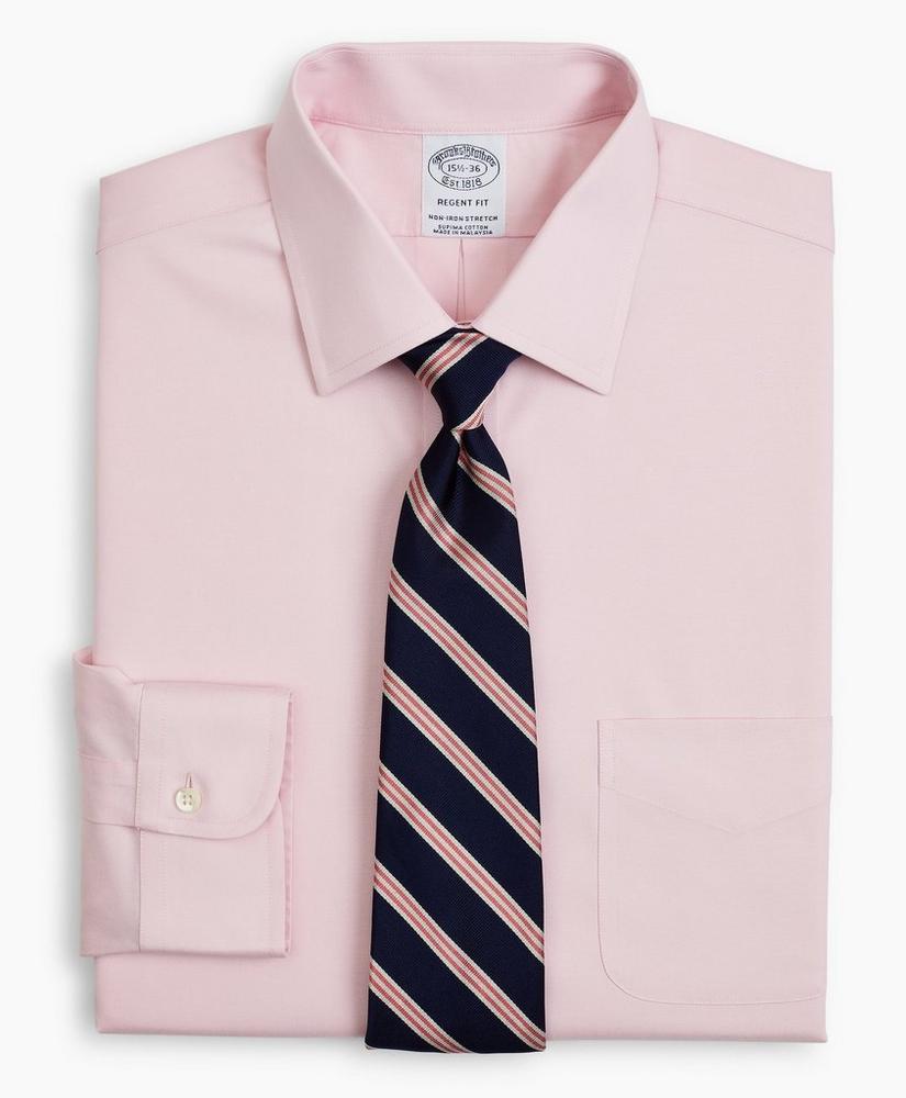 Stretch Regent Regular-Fit  Dress Shirt, Non-Iron Pinpoint Ainsley Collar, image 1