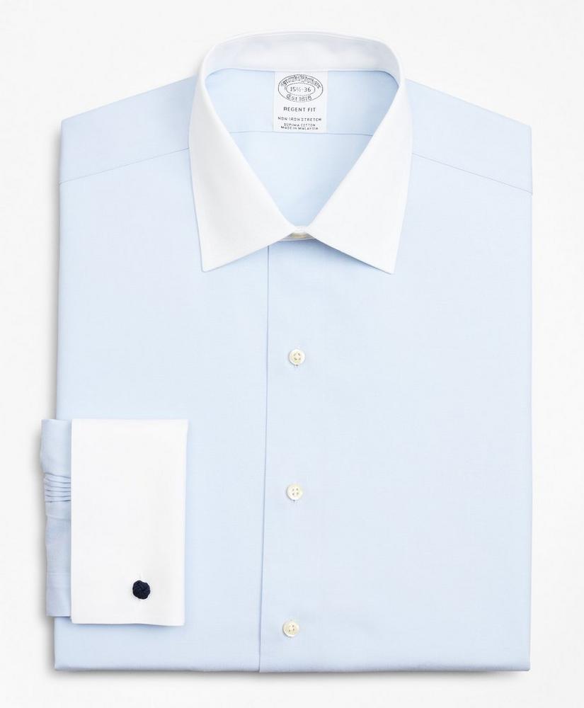 Stretch Regent Regular-Fit  Dress Shirt, Non-Iron Pinpoint Contrast Ainsley Collar French Cuff, image 4