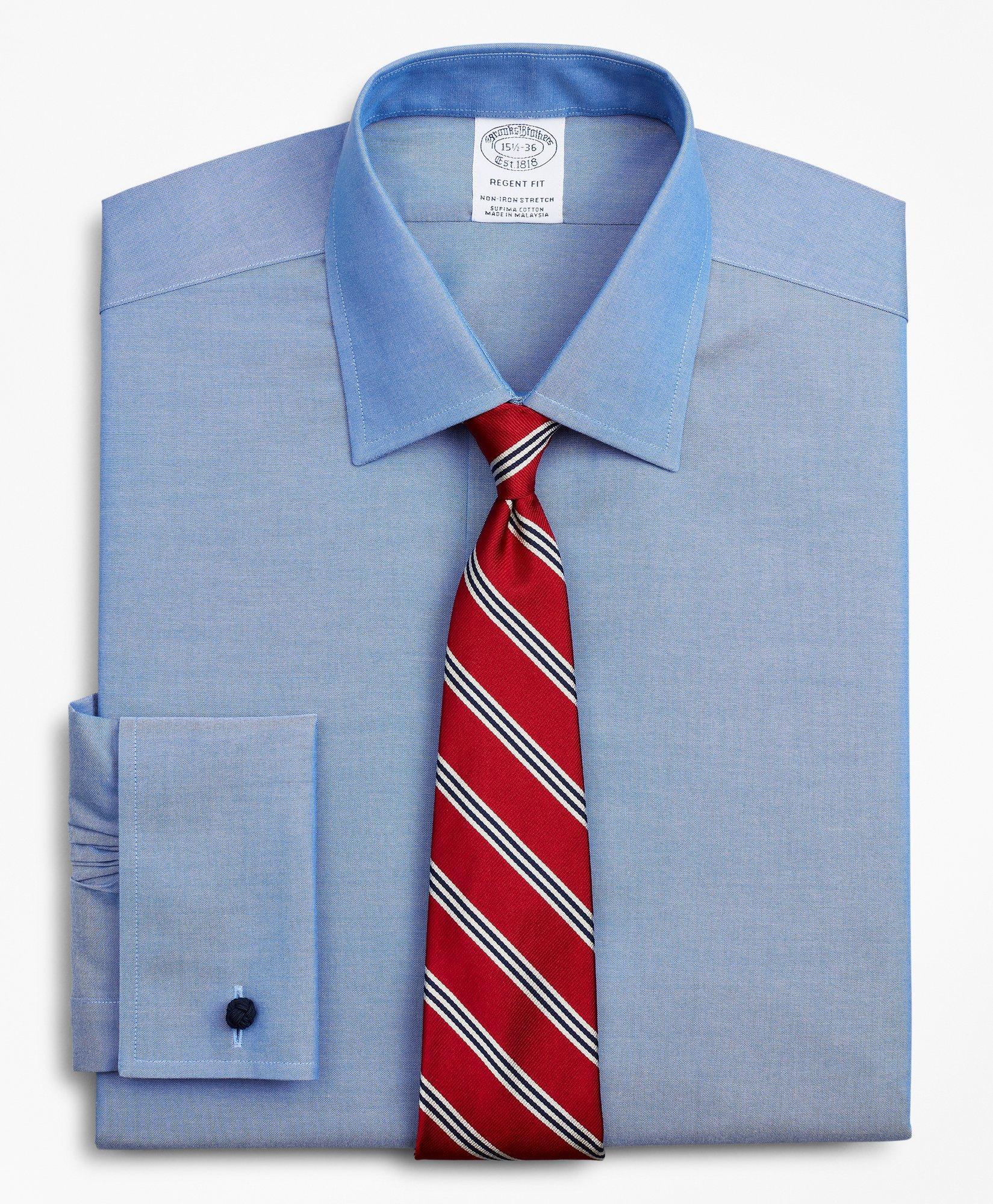 Stretch Regent Regular-Fit Dress Shirt, Non-Iron Pinpoint Ainsley Collar  French Cuff Pinpoint