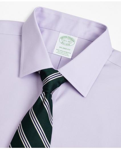 Stretch Milano Slim-Fit Dress Shirt, Non-Iron Pinpoint Ainsley Collar, image 2