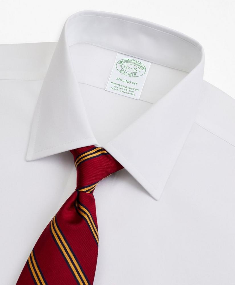 Stretch Milano Slim Fit Dress Shirt, Non-Iron Pinpoint Ainsley Collar French Cuff, image 2