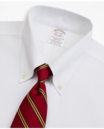 Stretch Soho Extra-Slim-Fit Dress Shirt, Non-Iron Pinpoint Short-Sleeve, image 2