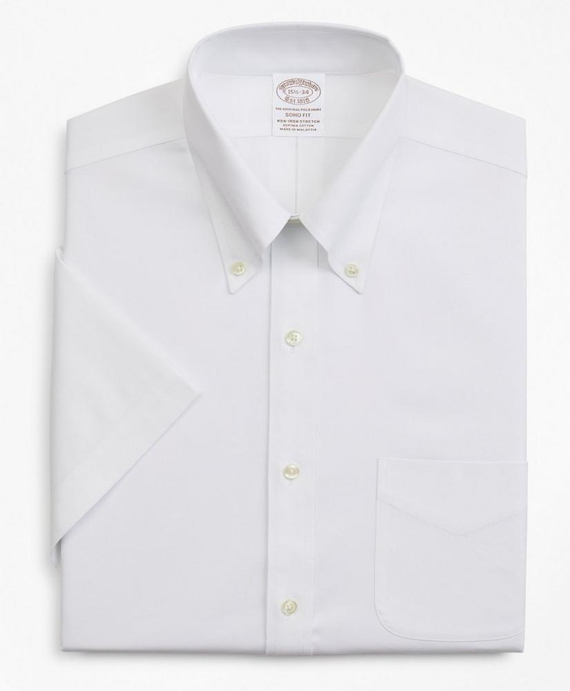 Stretch Soho Extra-Slim-Fit Dress Shirt, Non-Iron Pinpoint Short-Sleeve, image 4