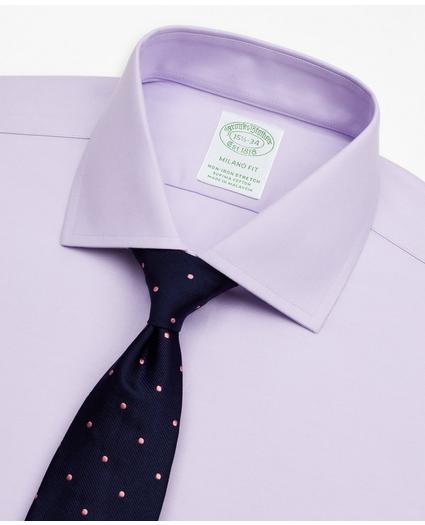 Stretch Milano Slim-Fit Dress Shirt, Non-Iron Twill English Collar, image 2