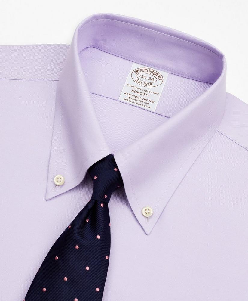 Stretch Soho Extra-Slim-Fit Dress Shirt, Non-Iron Twill Button-Down Collar, image 2