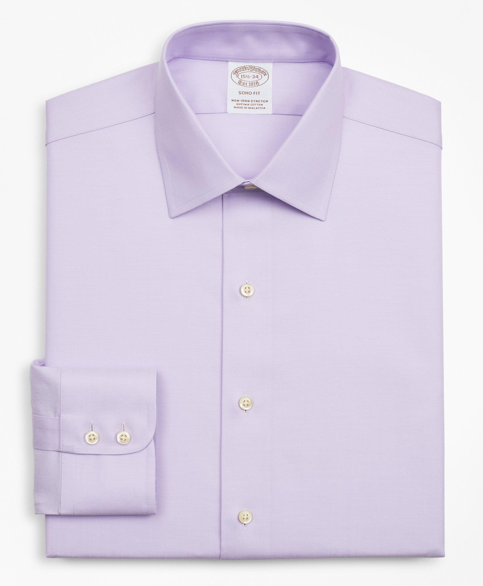 Stretch Soho Extra-Slim-Fit Dress Shirt, Non-Iron Twill Ainsley Collar