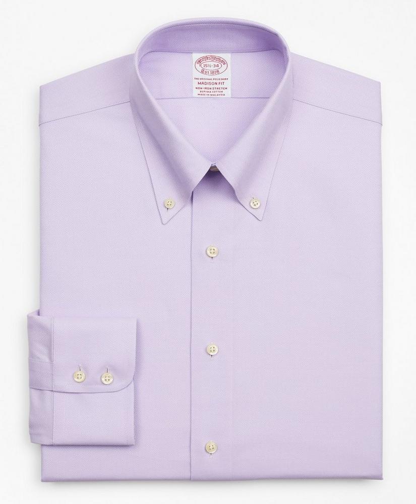 Stretch Madison Relaxed-Fit Dress Shirt, Non-Iron Royal Oxford Button-Down Collar, image 4
