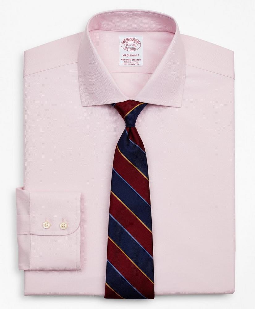 Stretch Madison Relaxed-Fit Dress Shirt, Non-Iron Royal Oxford English Collar, image 1