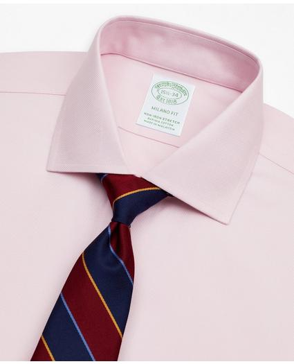Stretch Milano Slim-Fit Dress Shirt, Non-Iron Royal Oxford English Collar, image 2