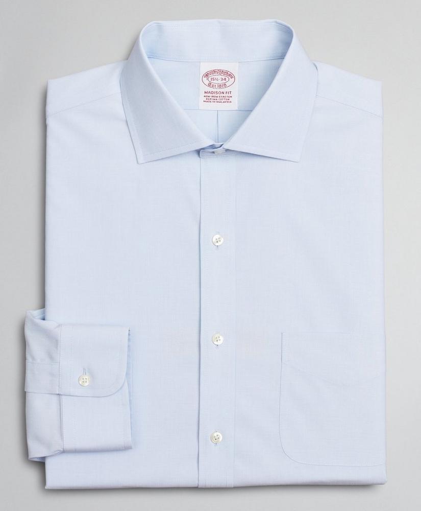 Stretch Madison Relaxed-Fit Dress Shirt, Non-Iron Poplin English Collar End-on-End, image 4