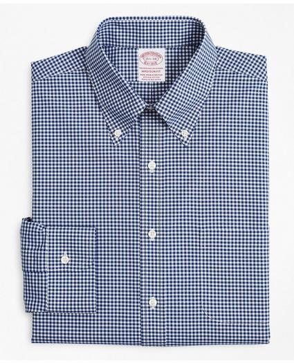 Stretch Madison Relaxed-Fit Dress Shirt, Non-Iron Poplin Button-Down Collar Gingham, image 4