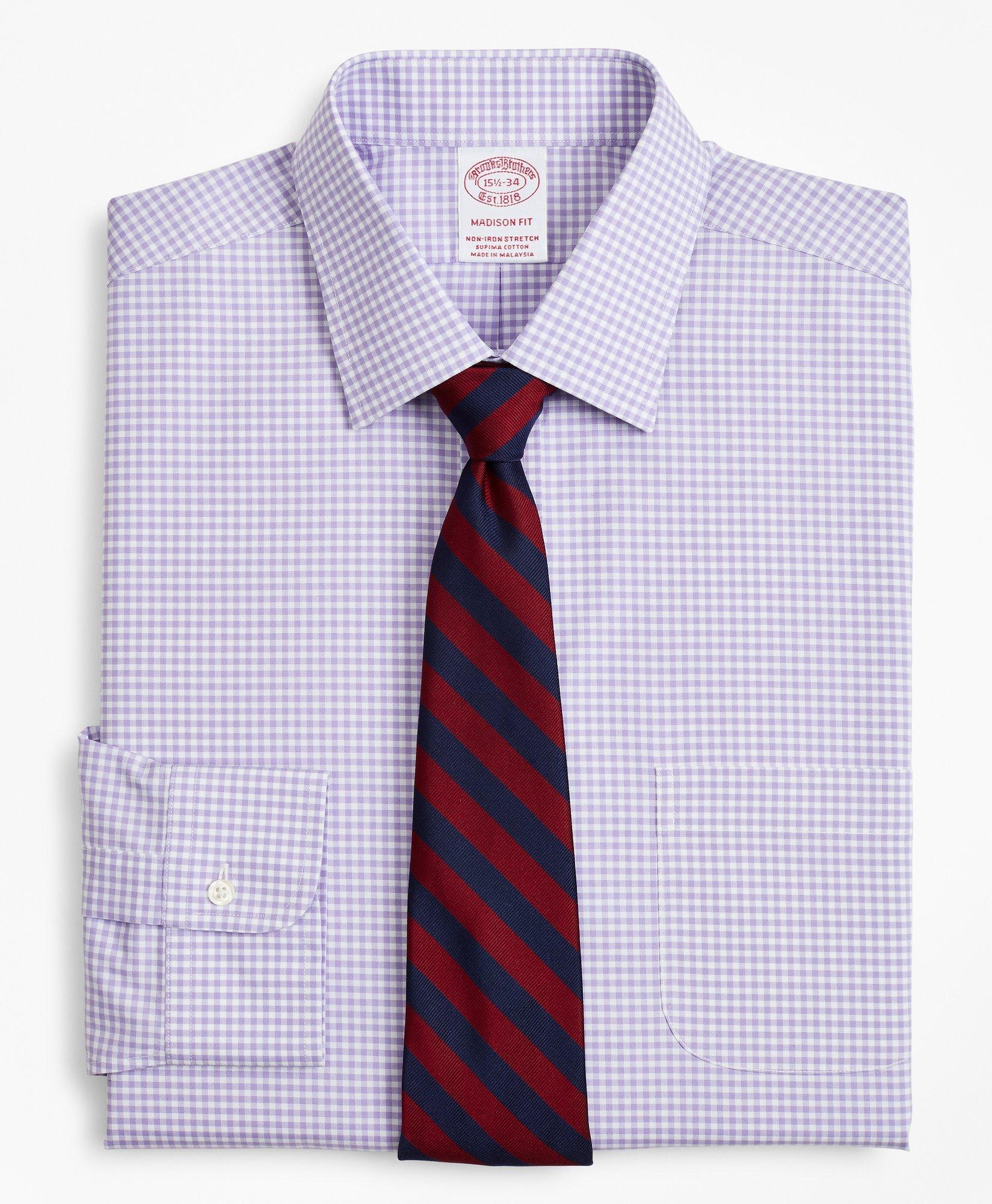 Regent Regular-Fit Dress Shirt, Performance Non-Iron with COOLMAX®, Ainsley  Collar Twill Check