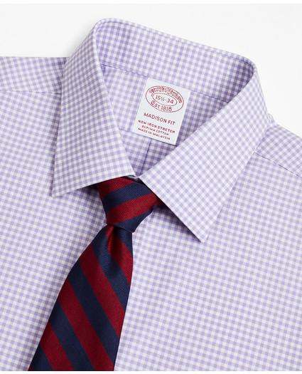 Stretch Madison Relaxed-Fit Dress Shirt, Non-Iron Poplin Ainsley Collar Gingham, image 2