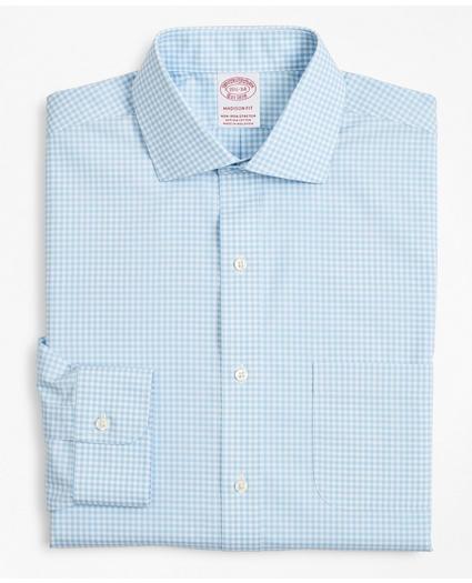 Stretch Madison Relaxed-Fit Dress Shirt, Non-Iron Poplin English Collar Gingham, image 4