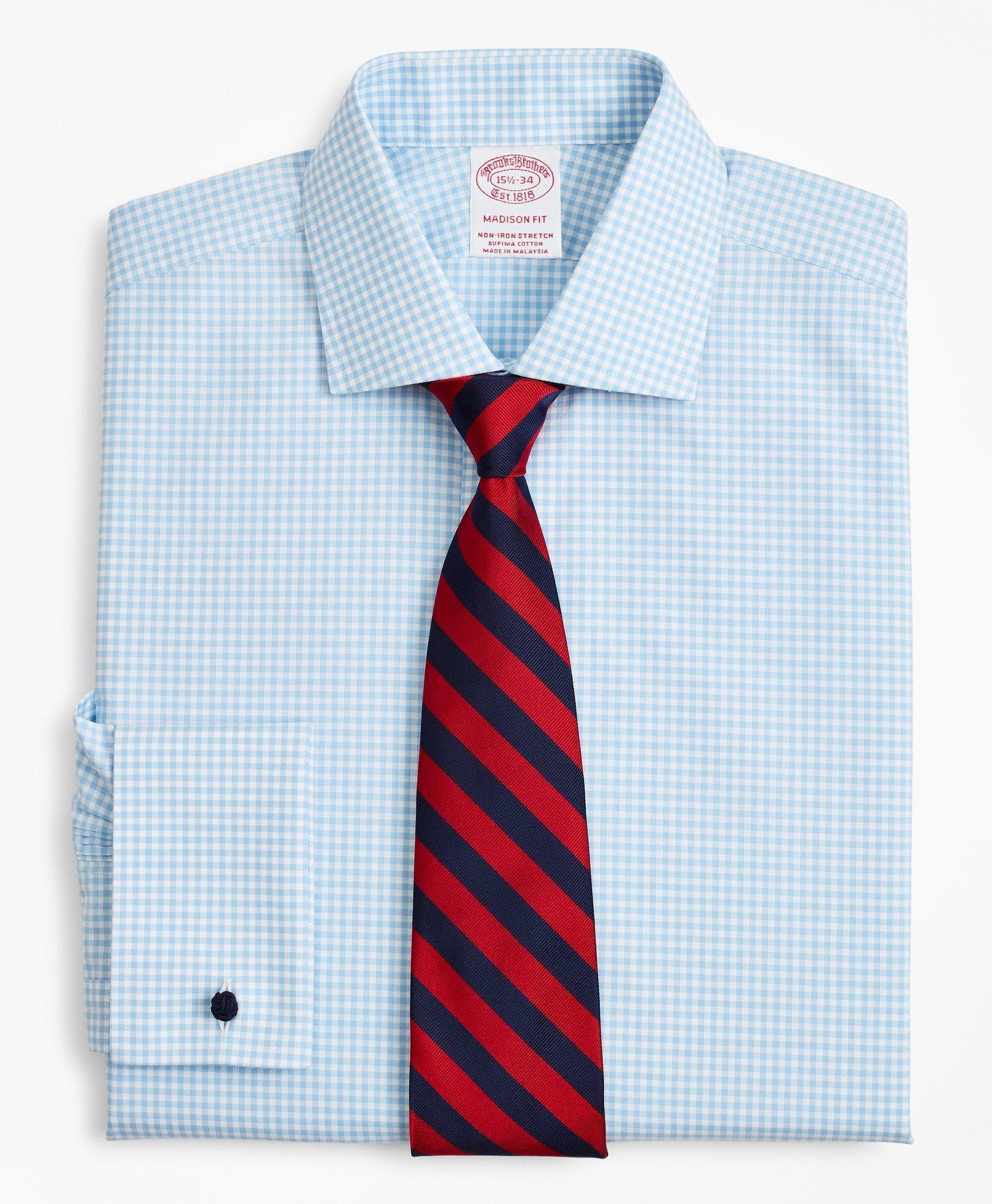 Light blue gingham shirt and tie best sale