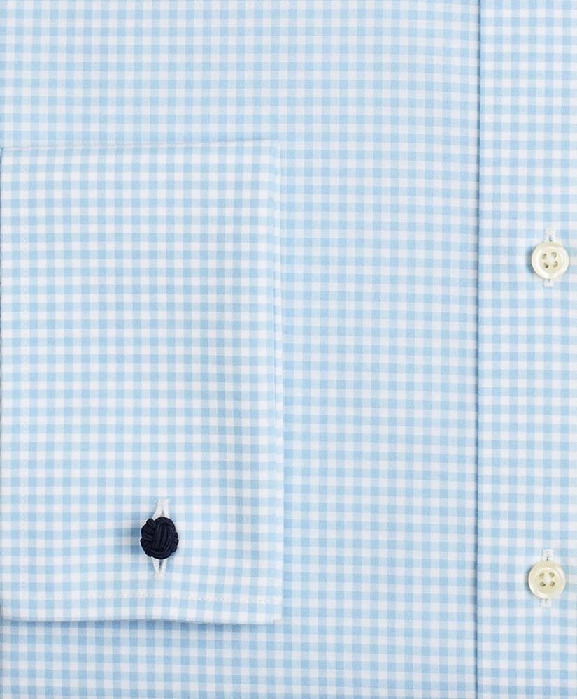 Stretch Madison Relaxed-Fit Dress Shirt, Non-Iron Poplin English Collar French Cuff Gingham, image 3