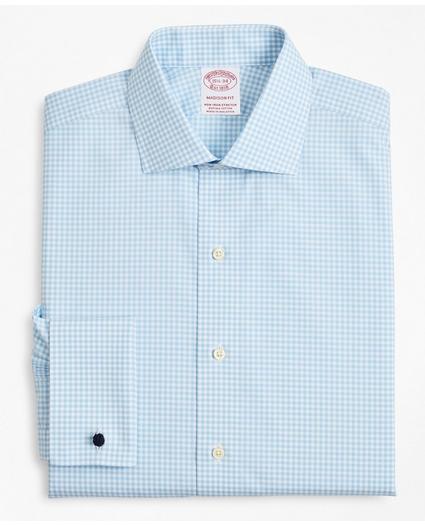 Stretch Madison Relaxed-Fit Dress Shirt, Non-Iron Poplin English Collar French Cuff Gingham, image 4