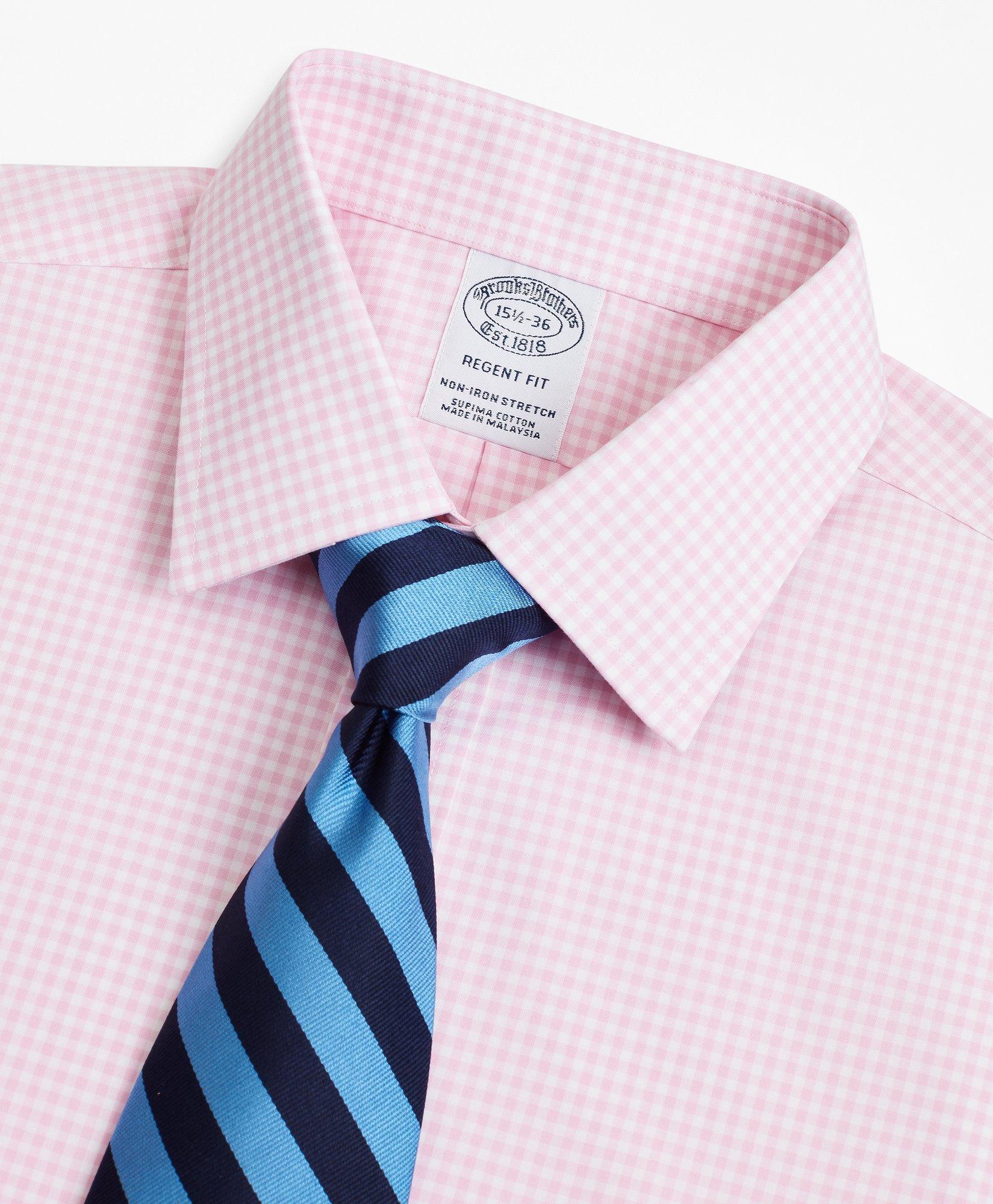 Pink gingham outlet shirt tie