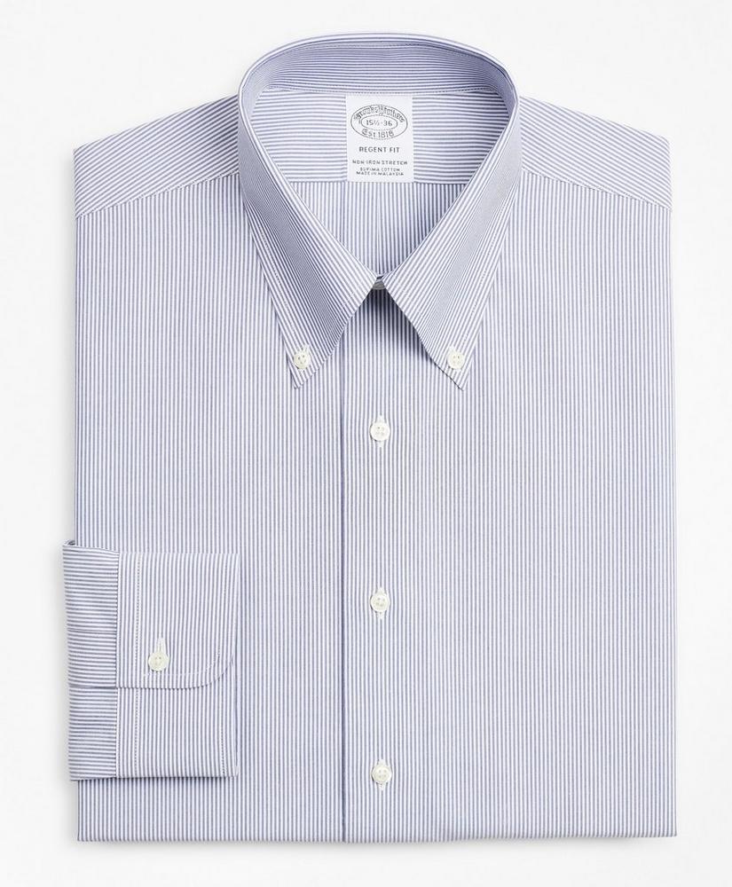 Stretch Madison Relaxed-Fit Dress Shirt, Non-Iron Poplin Button-Down Collar Fine Stripe, image 4