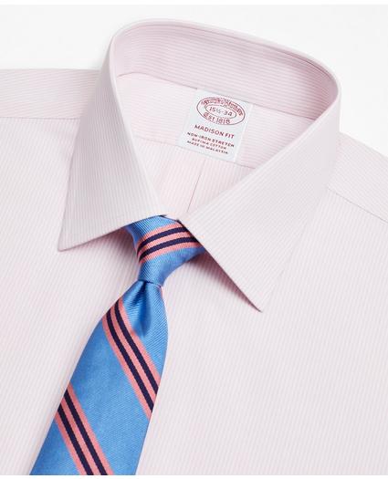 Stretch Madison Relaxed-Fit Dress Shirt, Non-Iron Poplin Ainsley Collar Fine Stripe, image 2