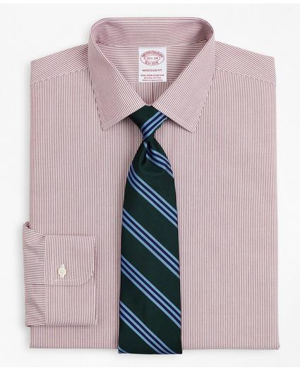 Stretch Madison Relaxed-Fit Dress Shirt, Non-Iron Poplin Ainsley Collar Fine Stripe, image 1