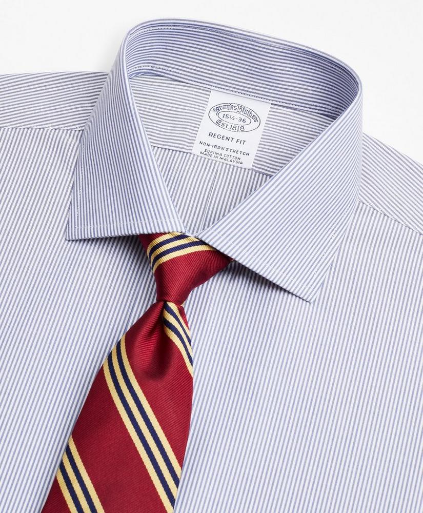 Stretch Regent Regular-Fit  Dress Shirt, Non-Iron Poplin English Collar Fine Stripe, image 2