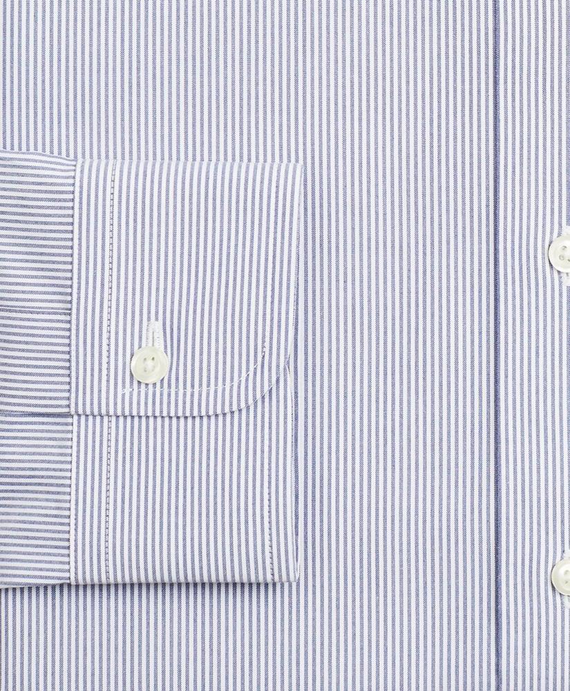 Stretch Milano Slim-Fit Dress Shirt, Non-Iron Poplin Button-Down Collar Fine Stripe, image 3