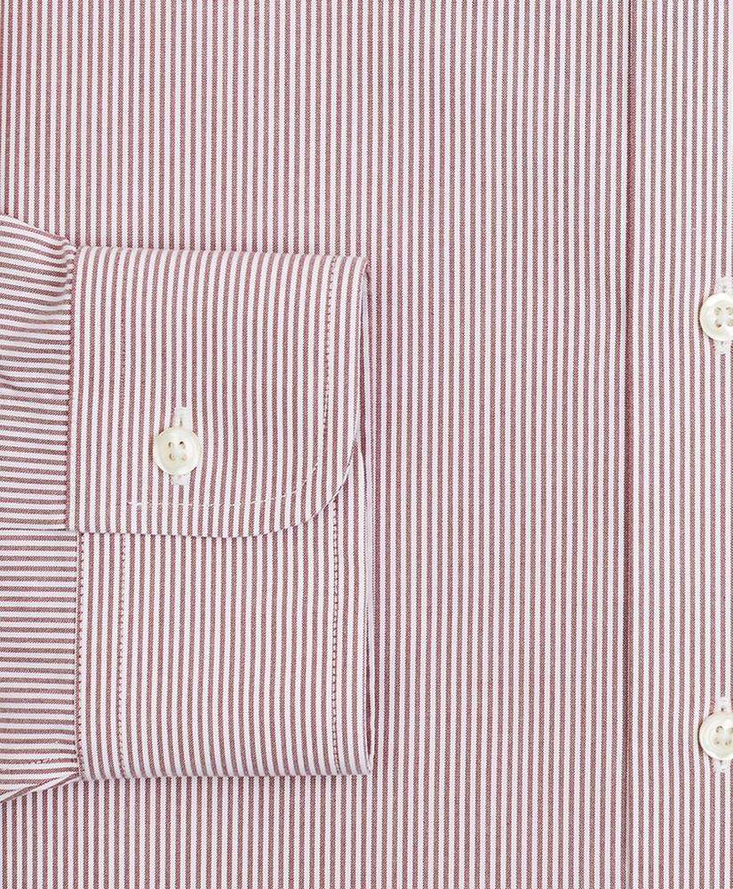 Stretch Milano Slim-Fit Dress Shirt, Non-Iron Poplin English Collar Fine Stripe, image 3