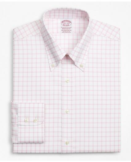 Stretch Madison Relaxed-Fit Dress Shirt, Non-Iron Twill Button-Down Collar Grid Check, image 4