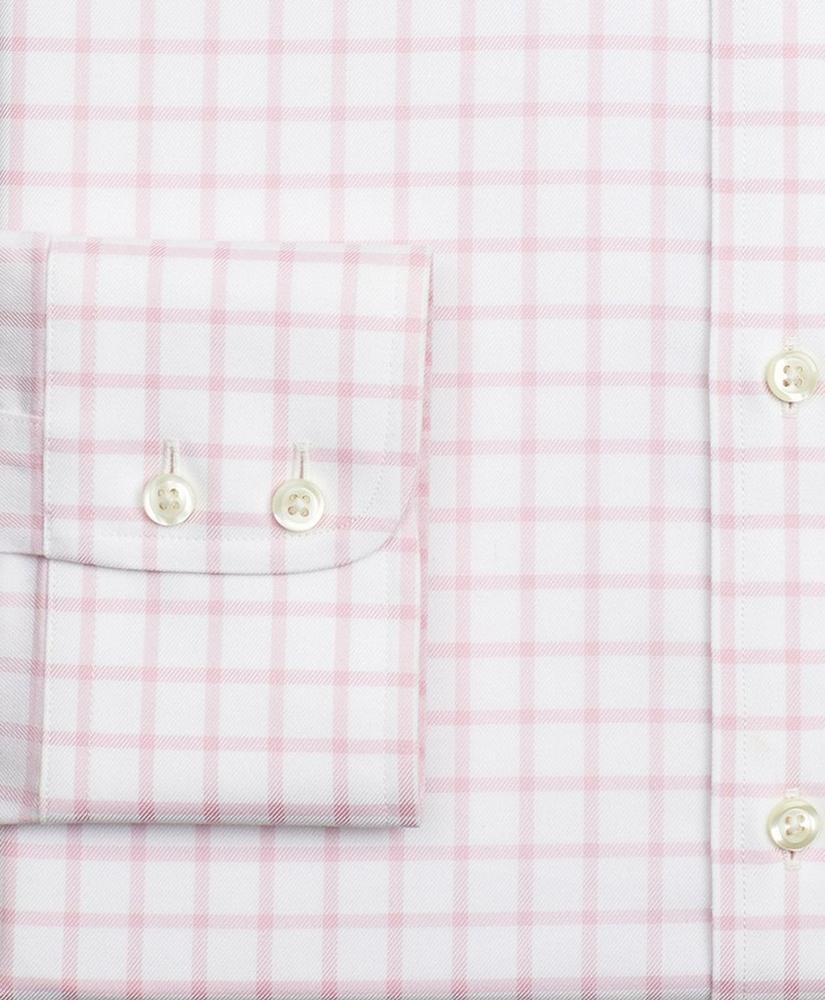 Stretch Madison Relaxed-Fit Dress Shirt, Non-Iron Twill English Collar Grid Check, image 3