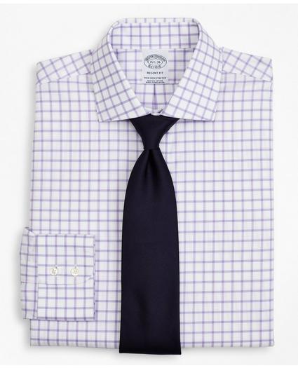 Stretch Regent Regular-Fit Dress Shirt, Non-Iron Twill English Collar Grid Check, image 1