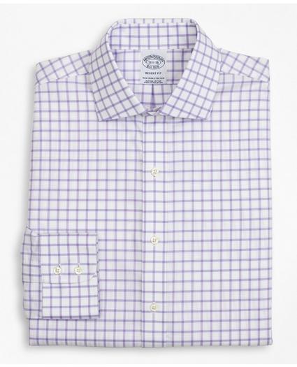 Stretch Regent Regular-Fit Dress Shirt, Non-Iron Twill English Collar Grid Check, image 4