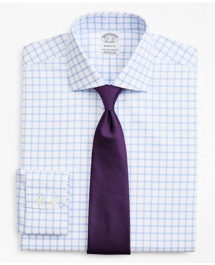 Stretch Regent Regular-Fit Dress Shirt, Non-Iron Twill English Collar Grid Check, image 1