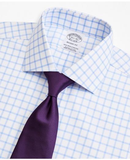 Stretch Regent Regular-Fit Dress Shirt, Non-Iron Twill English Collar Grid Check, image 2