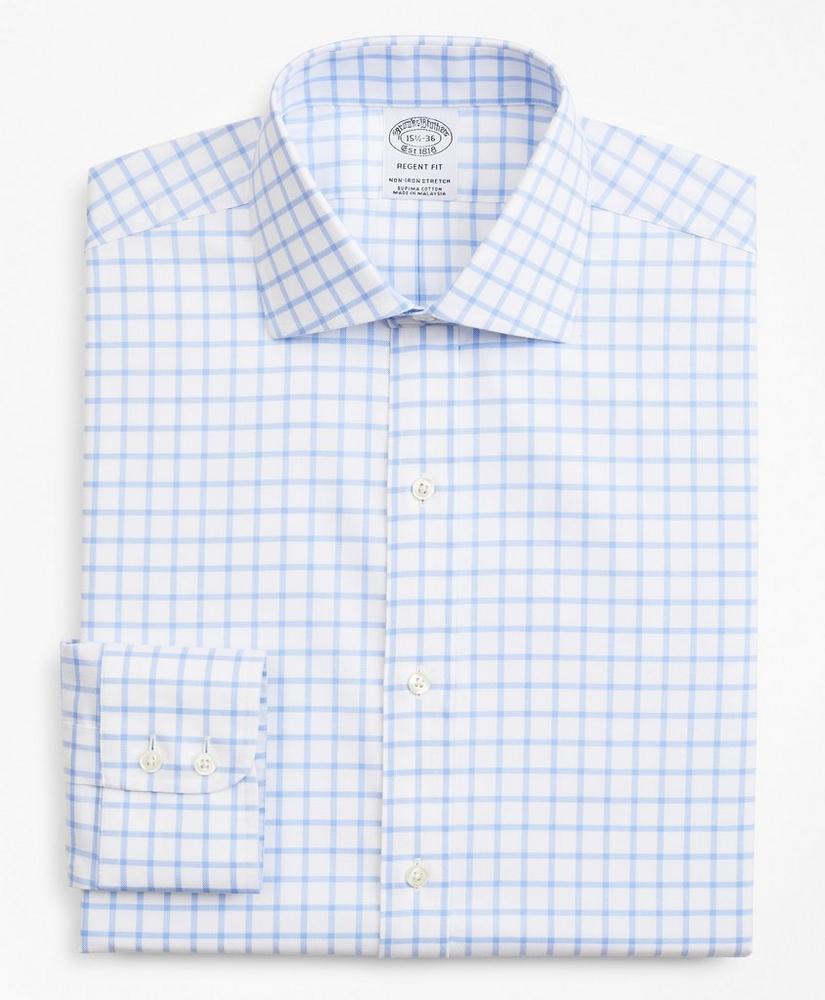 Stretch Regent Regular-Fit Dress Shirt, Non-Iron Twill English Collar Grid  Check
