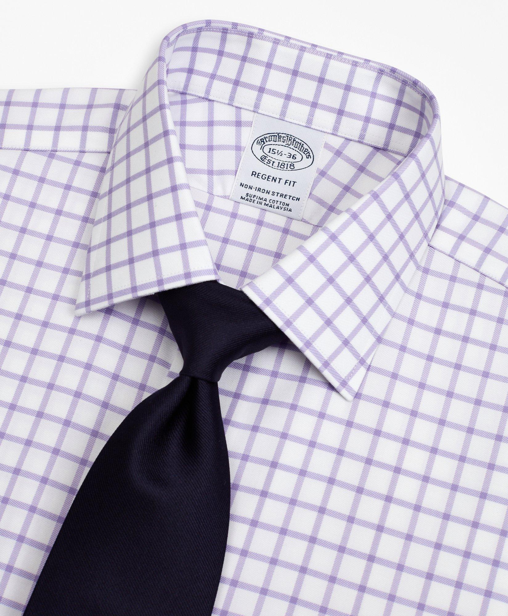 Ainsley Collar French Cuff Grid Check Dress Shirt | Brooks Brothers
