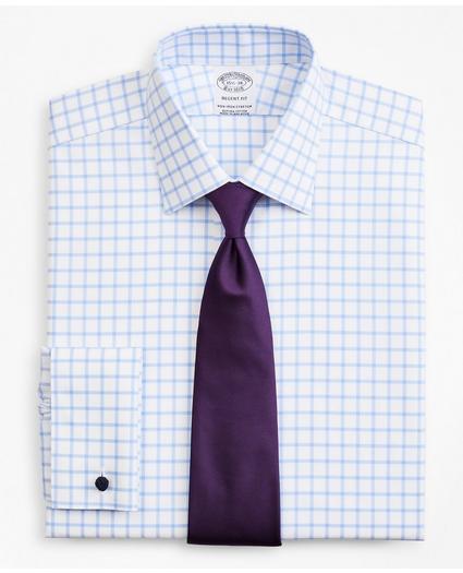 Stretch Regent Regular-Fit Dress Shirt, Non-Iron Twill Ainsley Collar French Cuff Grid Check, image 1
