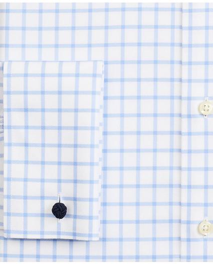 Stretch Regent Regular-Fit Dress Shirt, Non-Iron Twill Ainsley Collar French Cuff Grid Check, image 3